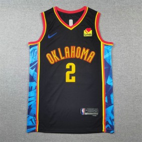 Maillot 2 Gilgeous-Alexander OKC 2024-25 City Edition Noir Brodé