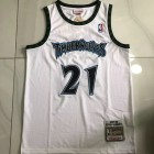 Maillot 21 Garnett Wolves Classic Blanc Noir Brodé