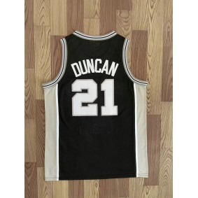 Maillot 21 Tim Duncan San Antonio Spurs 1998-99 Home Finals Noir
