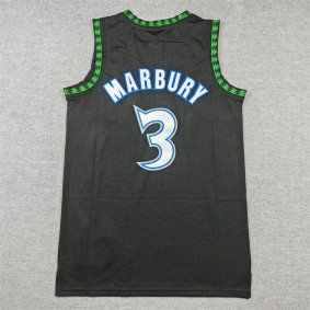 Maillot 3 Marbury Minnesota Timberwolves Noir Brodé