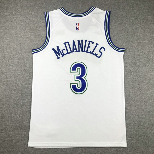 Maillot 3 McDANIELS Timberwolves 2023-24 Classic Edition Blanc Brodé