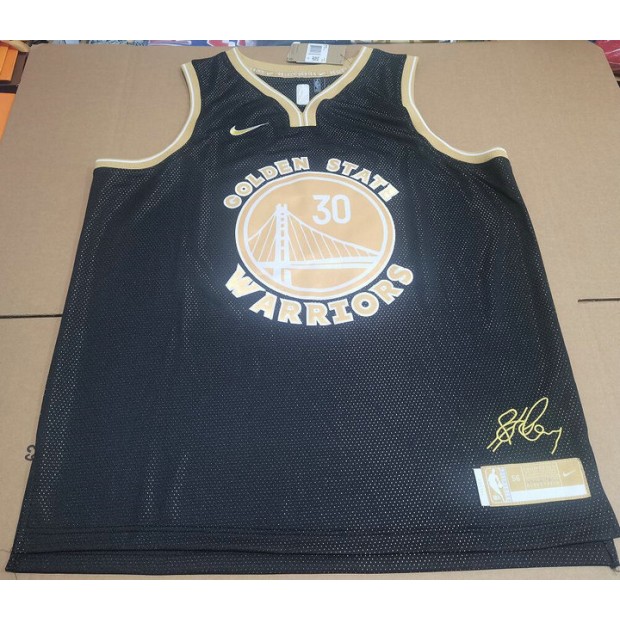 Maillot 30 Curry Golden State Warriors Noir Or