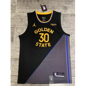 Maillot 30 Curry Warriors 2024-25 Statement Noir Brodé