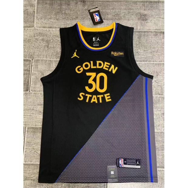Maillot 30 Curry Warriors 2024-25 Statement Noir Brodé