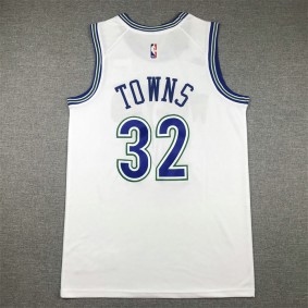 Maillot 32 Towns Timberwolves 2023-24 Classic Edition Blanc Brodé