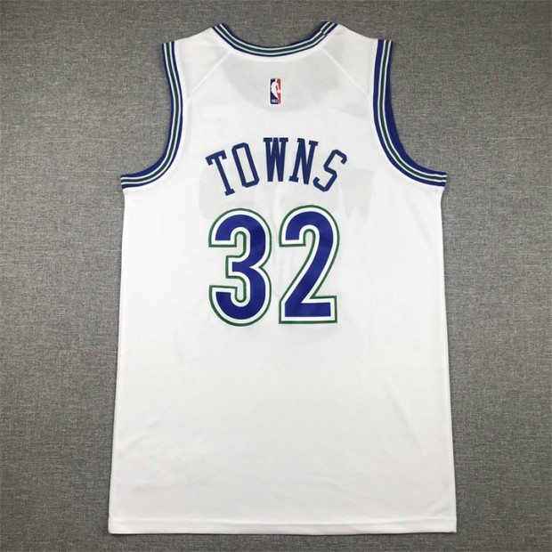 Maillot 32 Towns Timberwolves 2023-24 Classic Edition Blanc Brodé