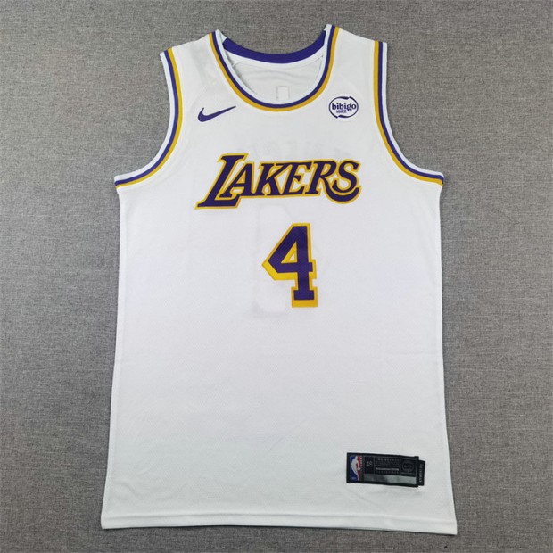 Maillot 4 Knecht Lakers Blanc Brodé