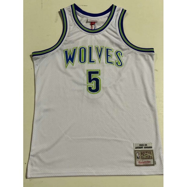 Maillot 5 Edwards Minnesota Timberwolves 2023-24 Blanc Brodé