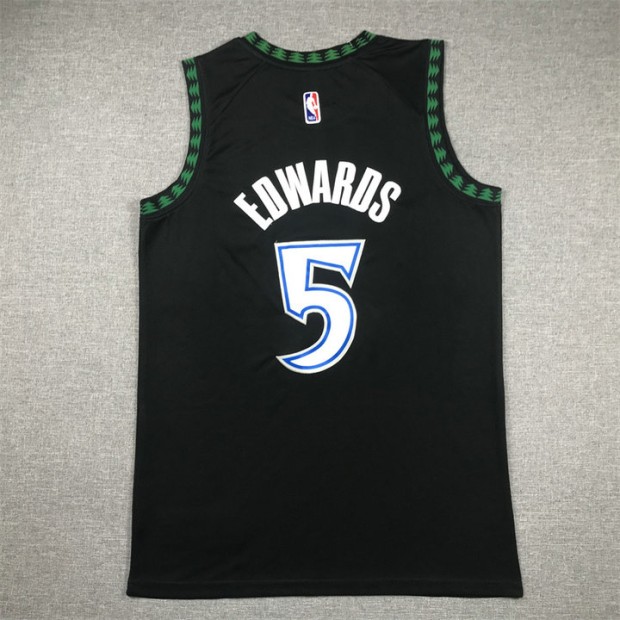 Maillot 5 Edwards Wolves Classic Edition Noir Brodé