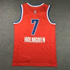 Maillot 7 Holmgren OKC Thunder 2024-25 Statement Edition Orange Brodé