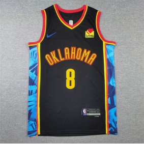 Maillot 8 Williams OKC 2024-25 City Edition Noir Brodé