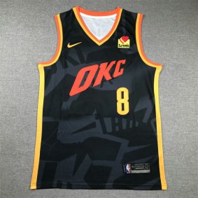 Maillot 8 Williams OKC Thunder 2024-25 City Edition Noir Brodé