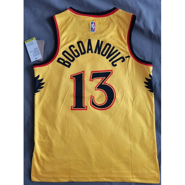 Maillot Atlanta Hawks 2021 2022 Bogdanovic 13 City Edition Jaune