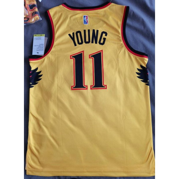 Maillot Atlanta Hawks 2022 Young 11 City Edition Jaune