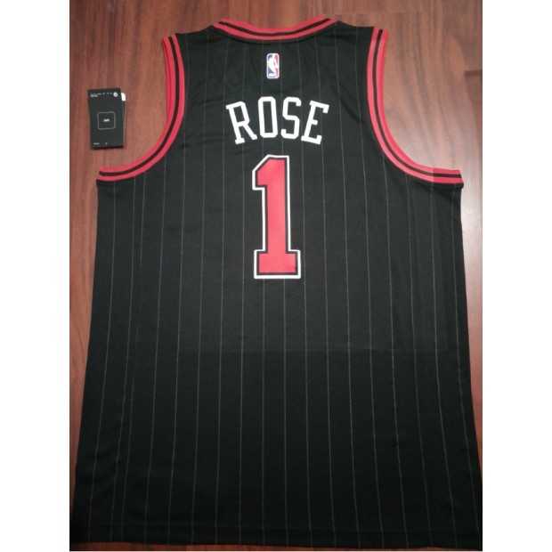 Maillot Basket 1 Rose Bulls Noir avec Stripe