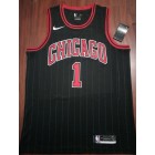 Maillot Basket 1 Rose Bulls Noir avec Stripe