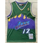Maillot Basket 12 Stockton Jazz 1996-97 Vert Brodé