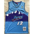 Maillot Basket 12 Stockton Jazz Rétro Bleu Brodé