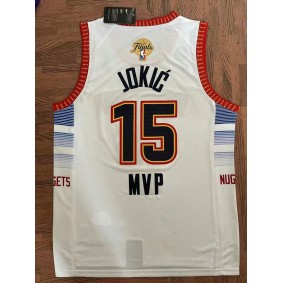Maillot Basket 15 Jokic MVP Nuggets 2022-23 City Edition Blanc