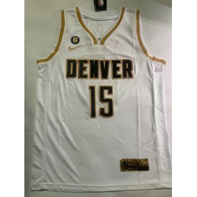 Maillot Basket 15 Jokic Nuggets 2023-24 Blanc Or