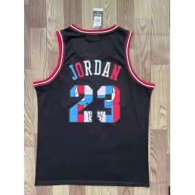 Maillot Basket 23 Jordan Bulls Noir Bleu Rouge
