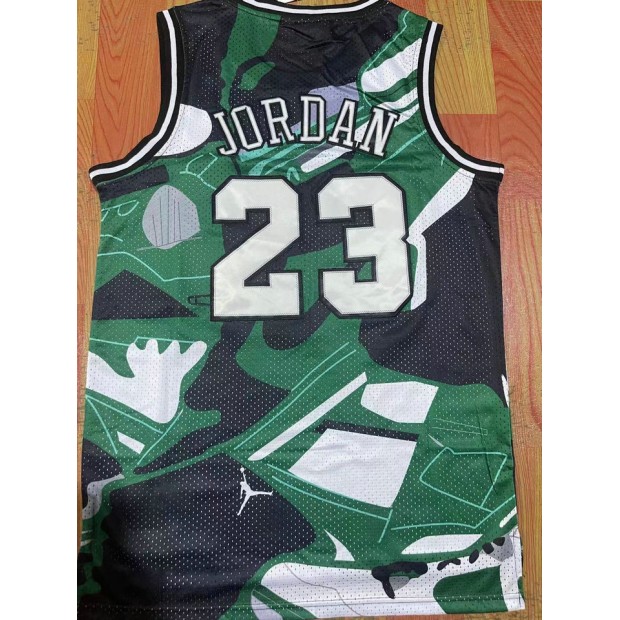 Maillot Basket 23 Jordan Bulls Vert Blanc