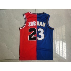 Maillot Basket 23 Jordan Bulls Wizards Split Rouge Bleu