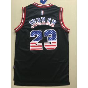 Maillot Basket 23 Michael Jordan USA Drapeau Noir