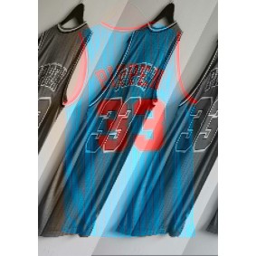 Maillot Basket 33 Pippen Bulls Vintage Bleu avec Stripe