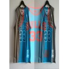 Maillot Basket 33 Pippen Bulls Vintage Bleu avec Stripe
