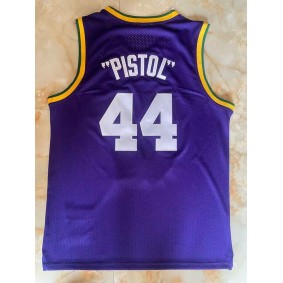 Maillot Basket 44 Pete Maravich PISTOL Jazz 1974-75 Violet