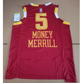 Maillot Basket 5 Money Merrill Cavaliers 75e anniversaire Rouge