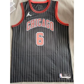 Maillot Basket 6 Caruso Bulls Noir avec Stripe