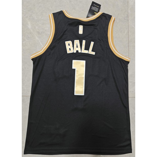 Maillot Charlotte Hornets Jordan Ball 1 Noir Or
