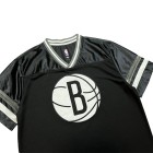 Maillot Manches Courte Brooklyn Nets Big Logo Brodé Noir