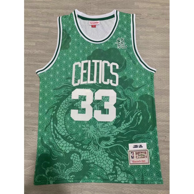 Maillot NBA Bird 33 Boston Celtics Année du Dragon Vert