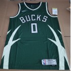 Maillot NBA Milwaukee Bucks 2021 Lillard 0 City Edition Vert