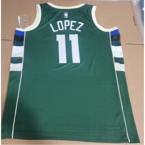 Maillot NBA Milwaukee Bucks 2023 Brook Lopez 11 Vert