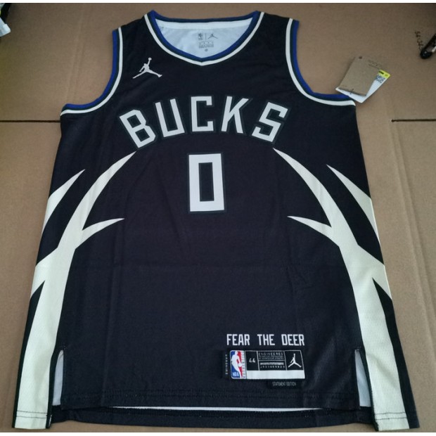 Maillot NBA Milwaukee Bucks 2023 Lillard 0 Noir