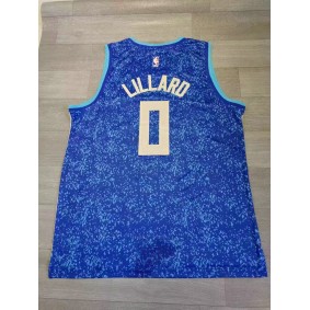 Maillot NBA Milwaukee Bucks 2024 Lillard 0 City Edition Bleu