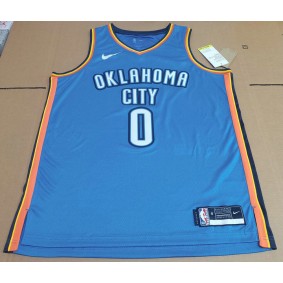 Maillot Nike NBA Russel Westbrook Oklahoma City Thunder City Edition Swingman Bleu