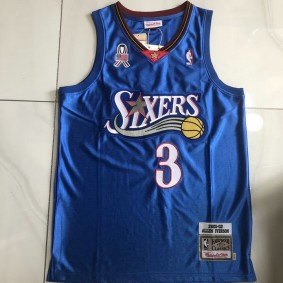 Maillot Philadelphia 76ers Iverson 3 2001-02 Bleu