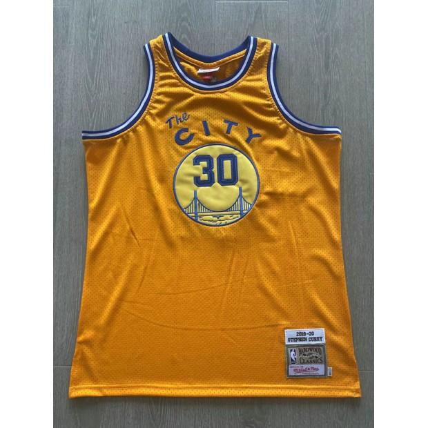Maillot authentique 30 Curry Warriors 2019-20 jaune