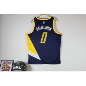 Maillot de Basket 0 Haliburton Pacers 2021-22 City Marine Jaune