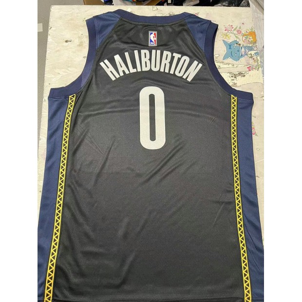 Maillot de Basket 0 Haliburton Pacers 2022-23 City Edition Noir