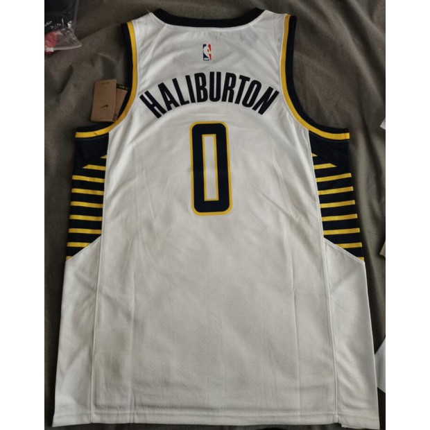 Maillot de Basket 0 Haliburton Pacers Blanc