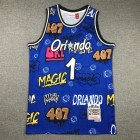 Maillot de Basket 1 Hardaway Magic Graffiti Bleu