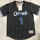 Maillot de Basket 1 Mcgrady Magic Manches Courtes Noir