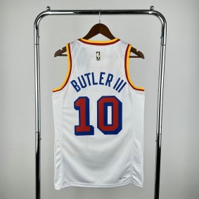 Maillot de Basket 10 Butler III Warriors 2025 retro Blanc