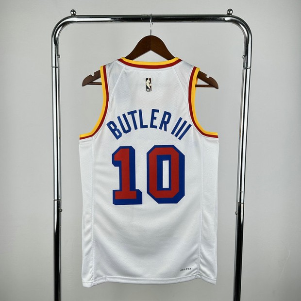 Maillot de Basket 10 Butler III Warriors 2025 retro Blanc